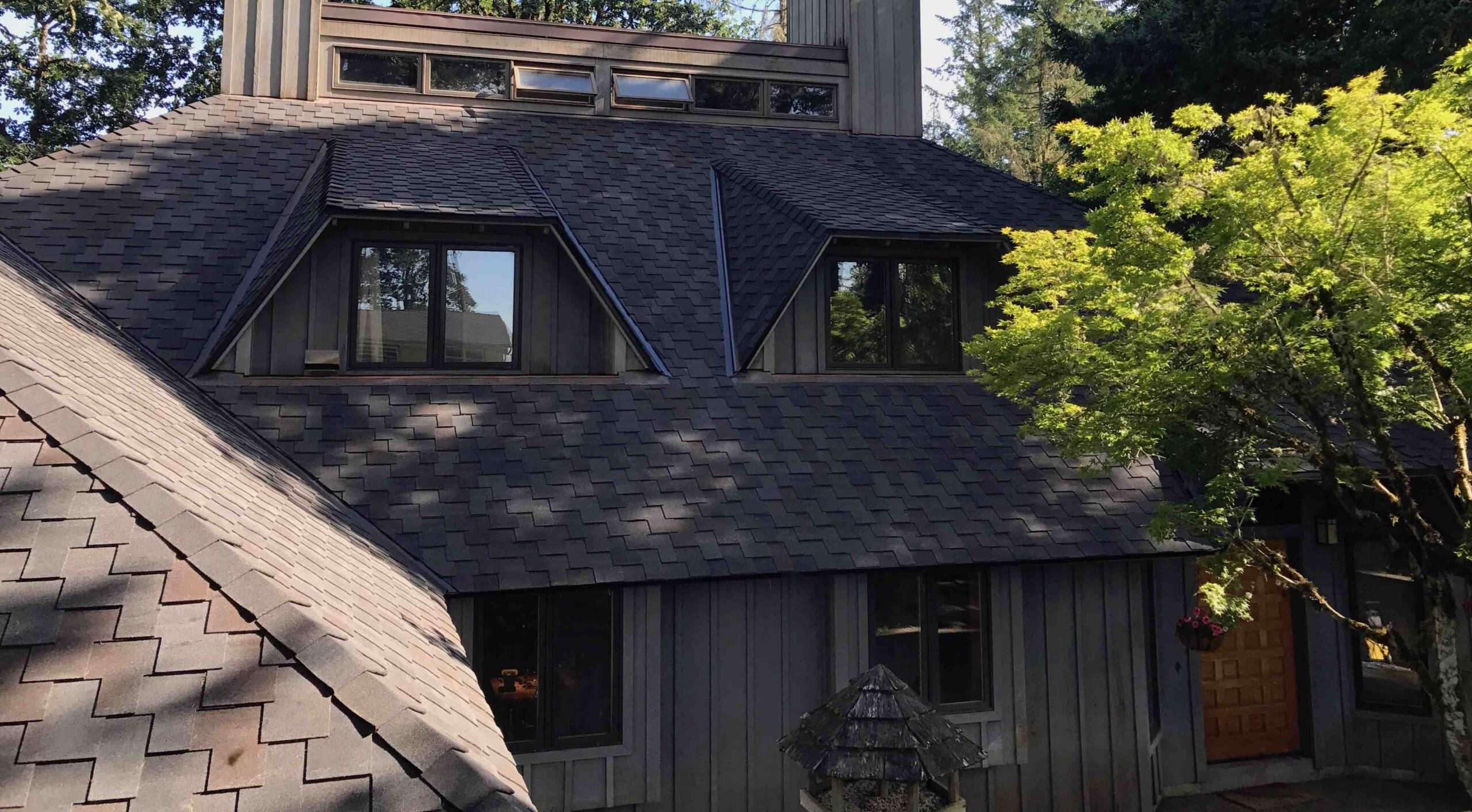 Valley Roofing did this alternative shaped roof