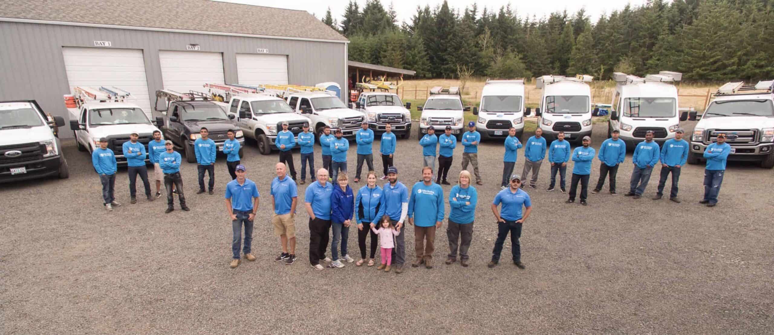 The Valley Roofing Crew in July of 2017 located in Salem, Oregon
